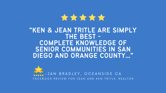Review for Jean and Ken Tritle Real Estate Agents DreamWell Homes Realty Real Estate Agents Oceanside CA February 2021