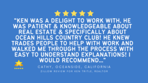 Review for Ken Tritle, Realtor® California Real Estate Buyer’s Agent, Ocean Hills Country Club January 2025