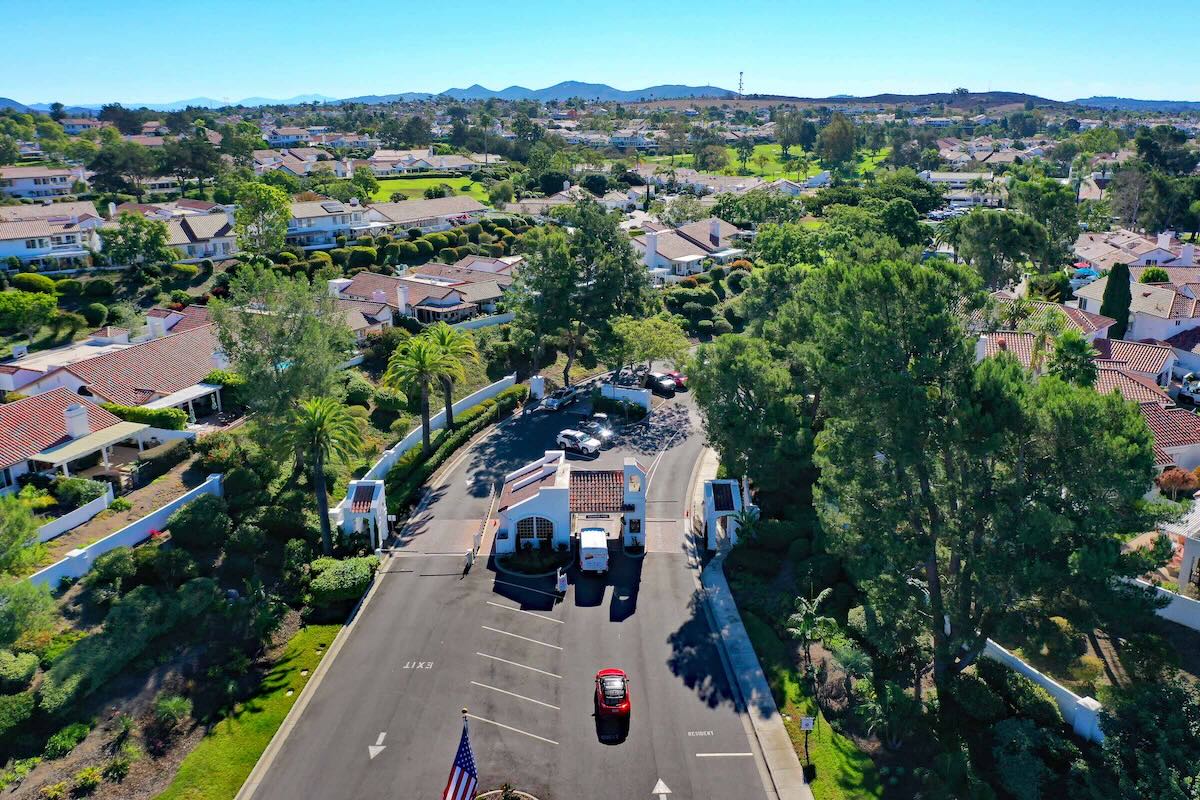 Guard-gated entrance to Ocean Hills Country Club, a premier San Diego 55+ community