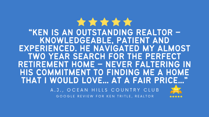 Ken Tritle Ocean Hills Country Club Best Realtor® Google Review
