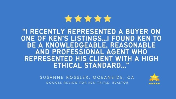 Oceanside CA 55+ Community Best Realtor® Ken Tritle Google Review