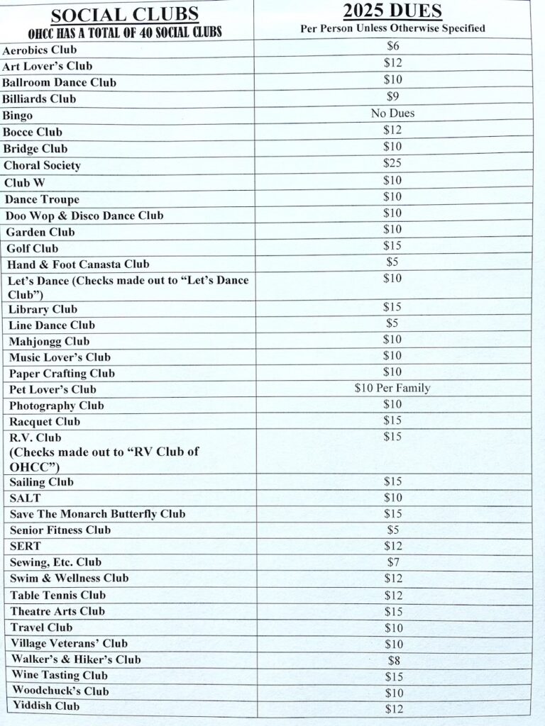 OHCC Social Clubs