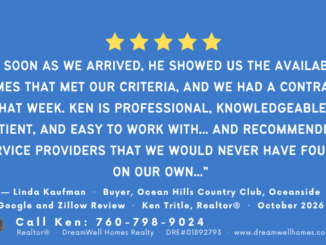 Reviews for Ken Tritle, Realtor® — DreamWell Homes Realty — Google & Zillow Reviews, Ocean Hills Country Club Oceanside CA 55+ Community North San Diego County October 7 2026